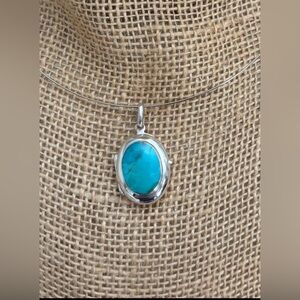 Carolyn Pollack Turquoise Double Sided Locket 925 Sterling Silver Pendant NEW!